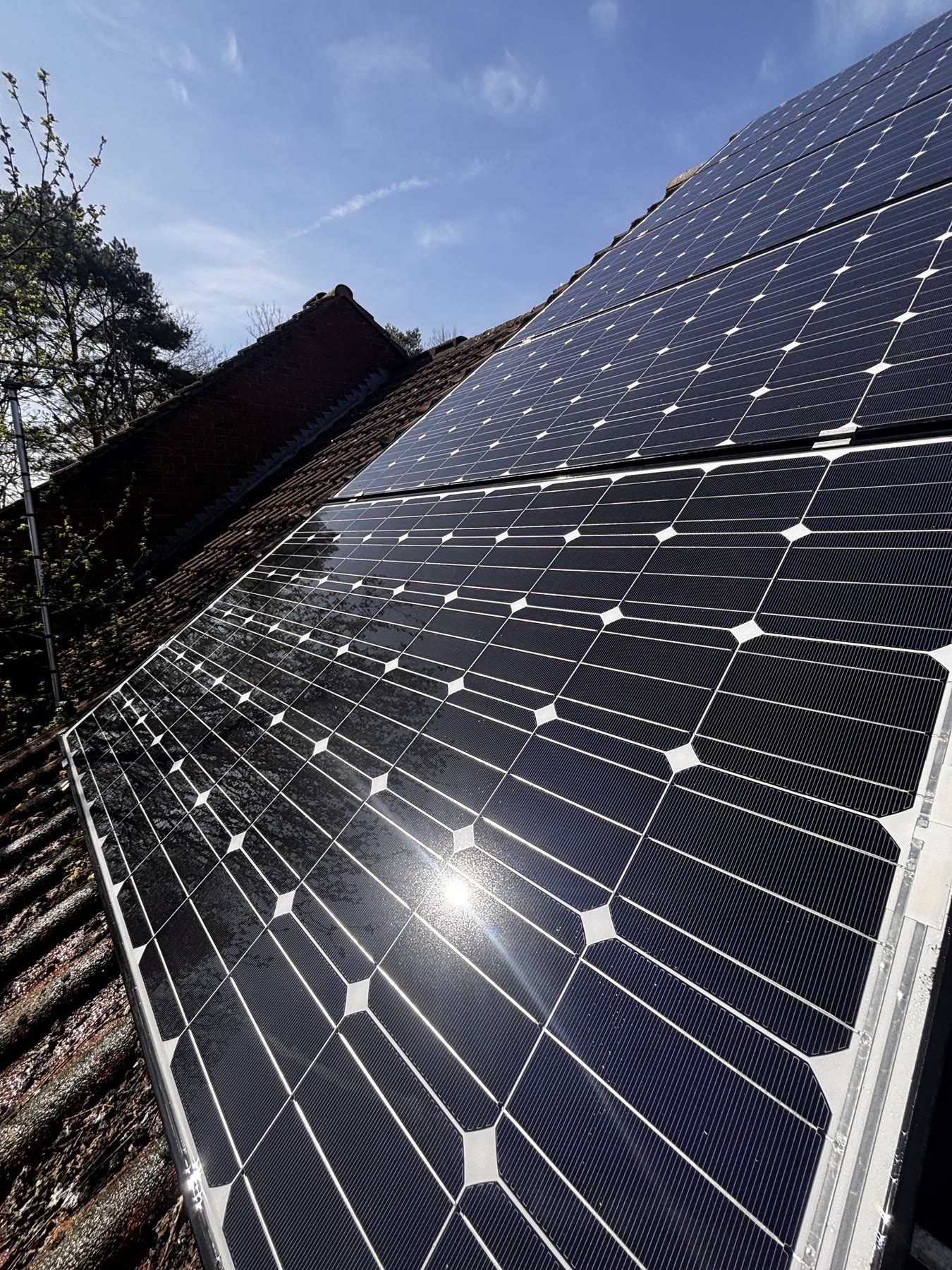 Solar panels on a residential roof